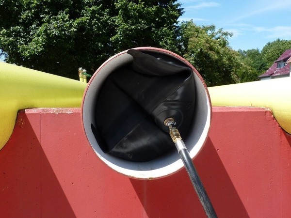 Пневматическое заглушающее перекрытие LAMPE (для нефтепродукта) тип NBR 1-200, применение